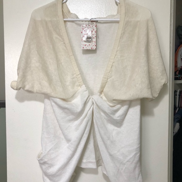 NWT Free People Cardigan Cream/White - Picture 4 of 9